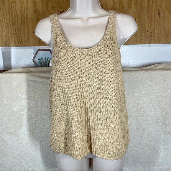 Scoop NYC Y2K sweater tank top tan neutral academia women’s XL fairy layering - Picture 7 of 9